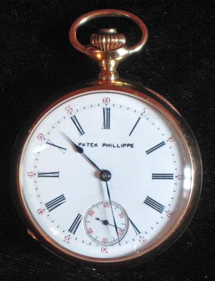 Appraisal: Swiss yellow gold open face pocket watchpatek philippe co geneva