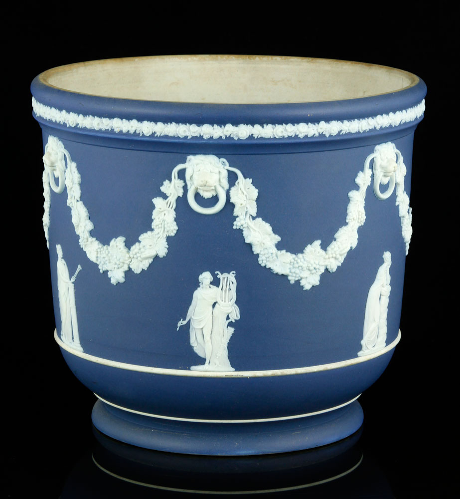 Appraisal: - Wedgwood Jasperware Flower Pot Wedgwood Jasperware blue and white