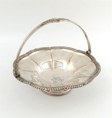 Appraisal: An early- th century old Sheffield plated swing handled basket