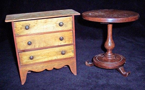 Appraisal: A doll's house chest of drawers cm wide and a