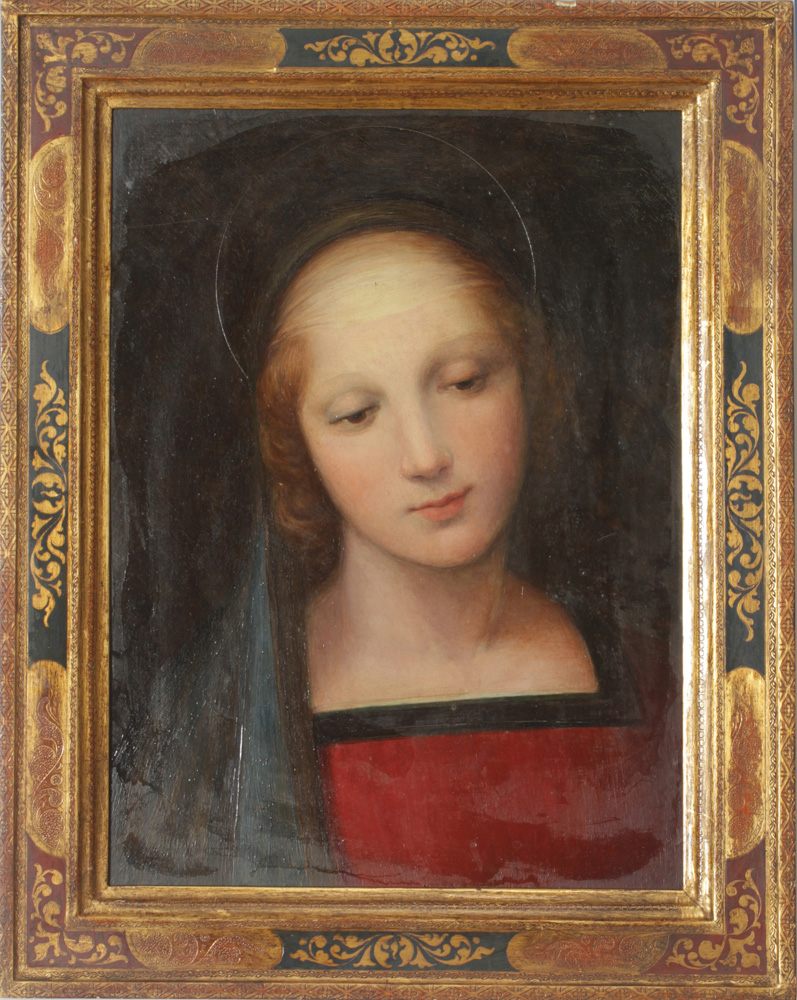 Appraisal: After Raffaello Madonna del Granduca Oil on panel unsigned with