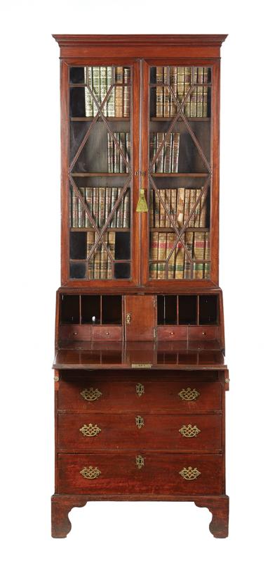 Appraisal: A GOOD GEORGE III MAHOGANY SECRETAIRE BOOKCASE CIRCA With step