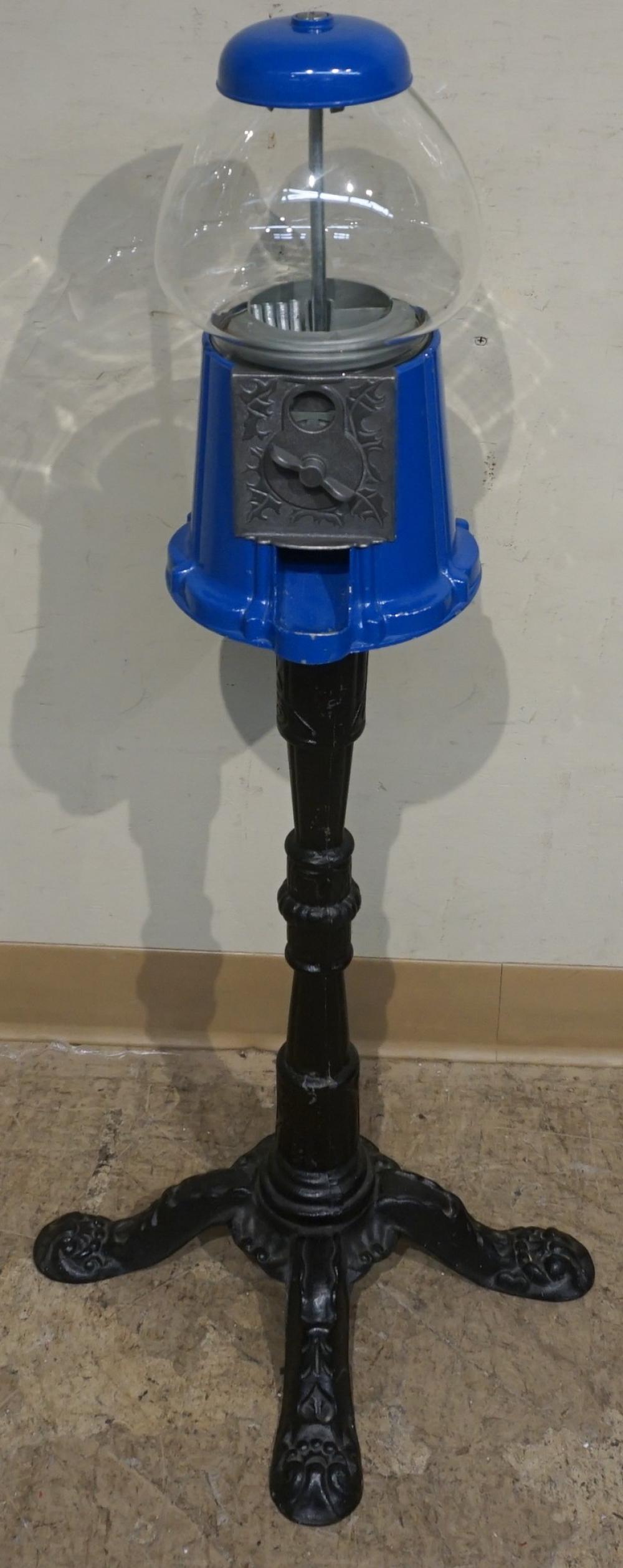 Appraisal: Black Painted Wrought Iron Base Gumball Machine H in cm