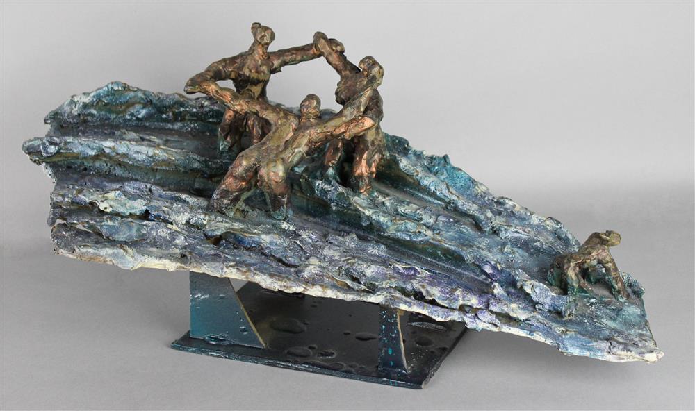 Appraisal: IVOR ABRAHAMS RA BRITISH - SEA PIECE Painted bronze x