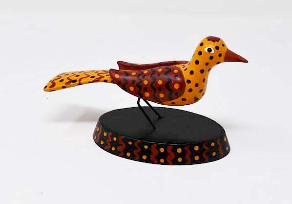 Appraisal: Don Noyes Carved decorated wooden bird Carved decorated wooden bird