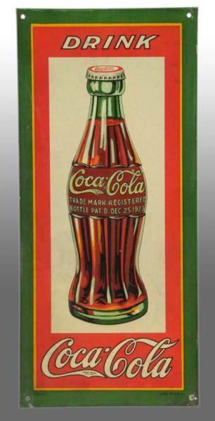 Appraisal: Embossed Tin Coca-Cola Sign Description s Features bottle A few