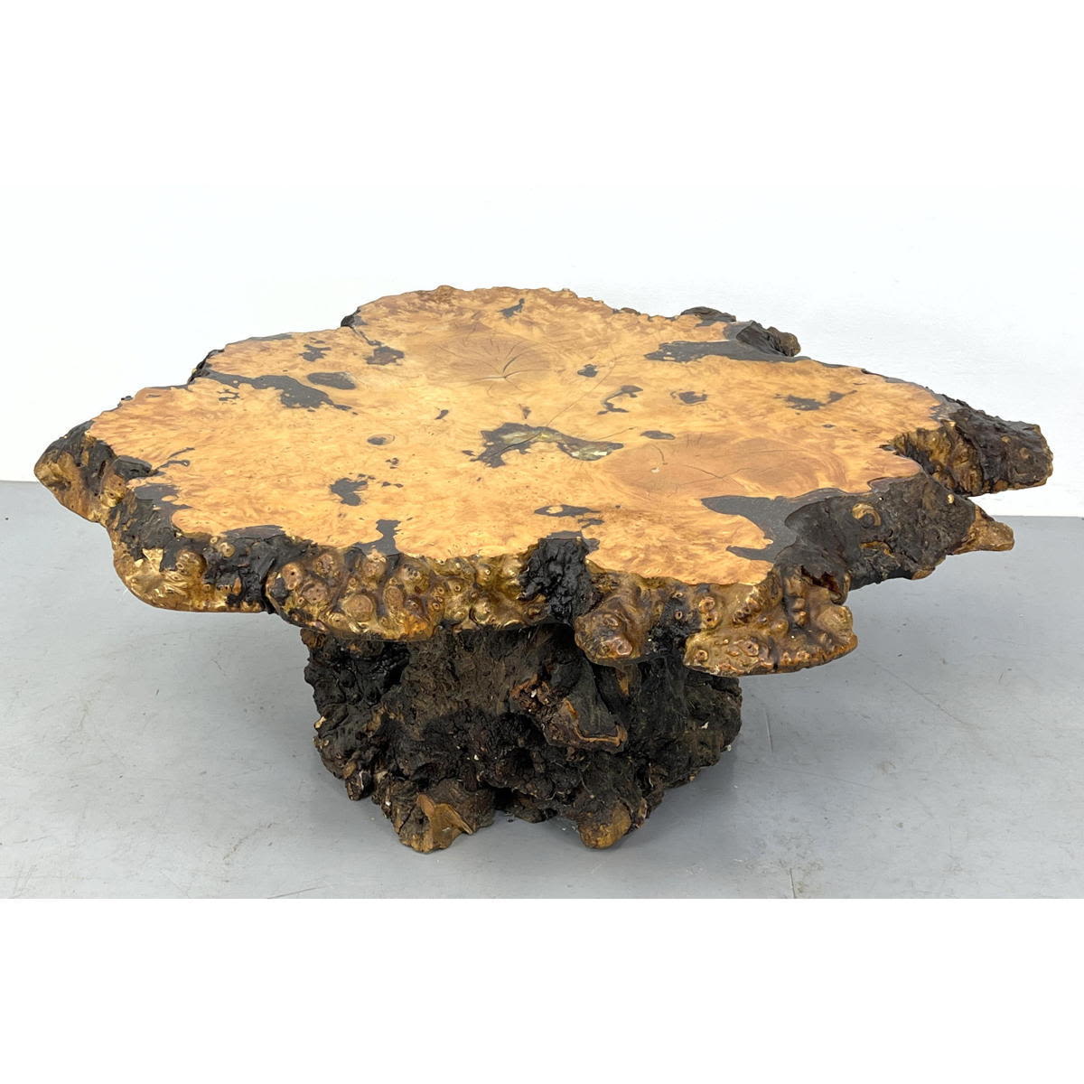 Appraisal: Freeform Burl Wood Coffee Table An Original Stardust by Burlwood