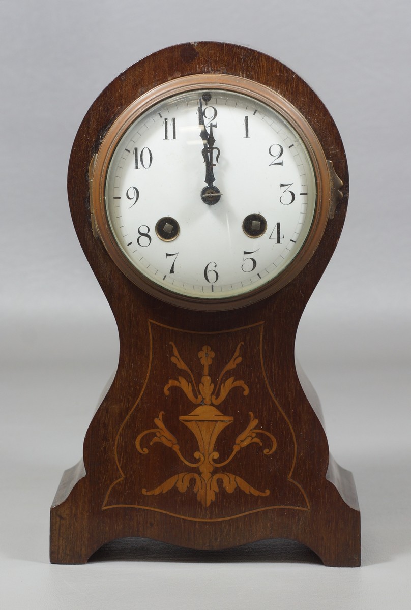 Appraisal: Inlaid Mahogany Shelf Clock with French Movement high