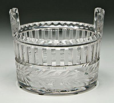 Appraisal: Fry intaglio cut glass ice tub band of fine intaglio