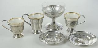 Appraisal: Sterling Sherbet and Demitasse Sets Pieces American th century sherbets