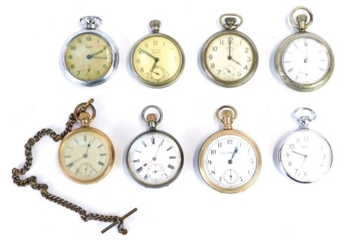 Appraisal: A group of gold and silver plated pocket watches Smiths