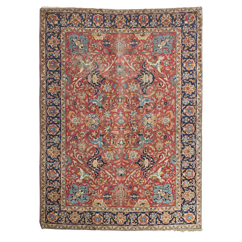 Appraisal: ISFAHAN CARPET CENTRAL PERSIA EARLY MID TH CENTURY the red