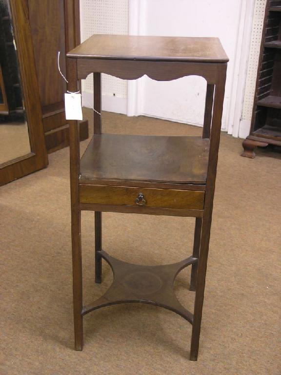 Appraisal: A late Georgian mahogany wash-stand square shape with undertier single