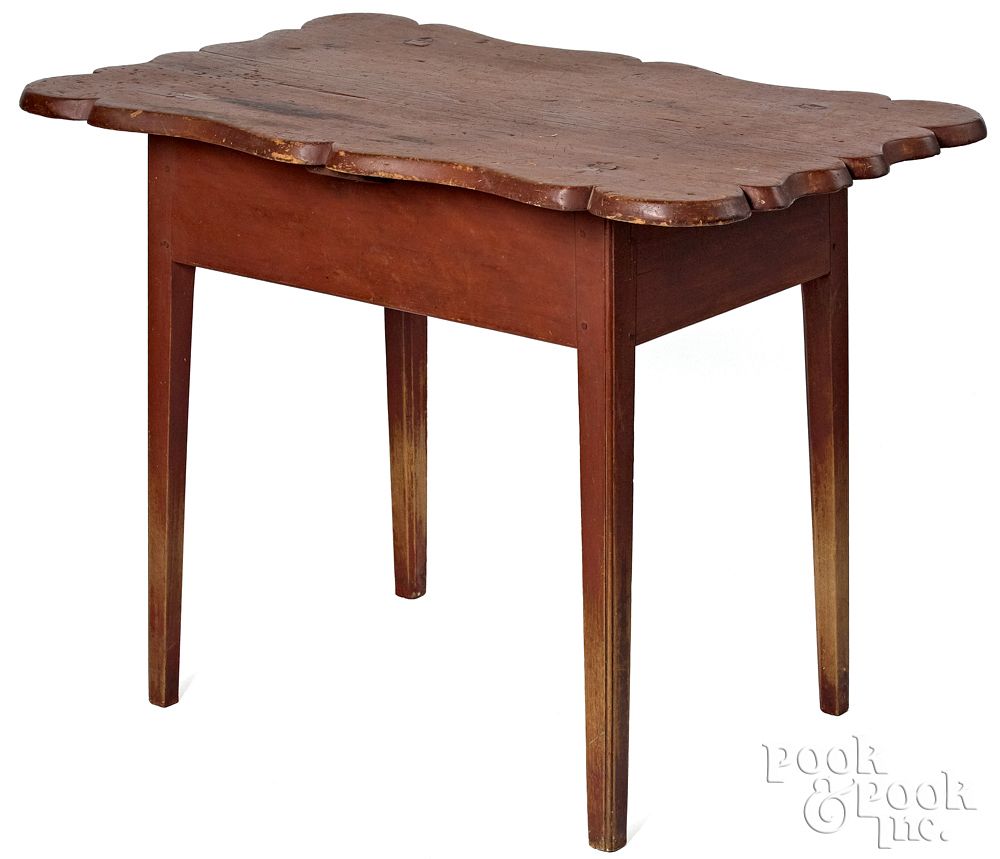 Appraisal: New England pine and birch tavern table New England pine