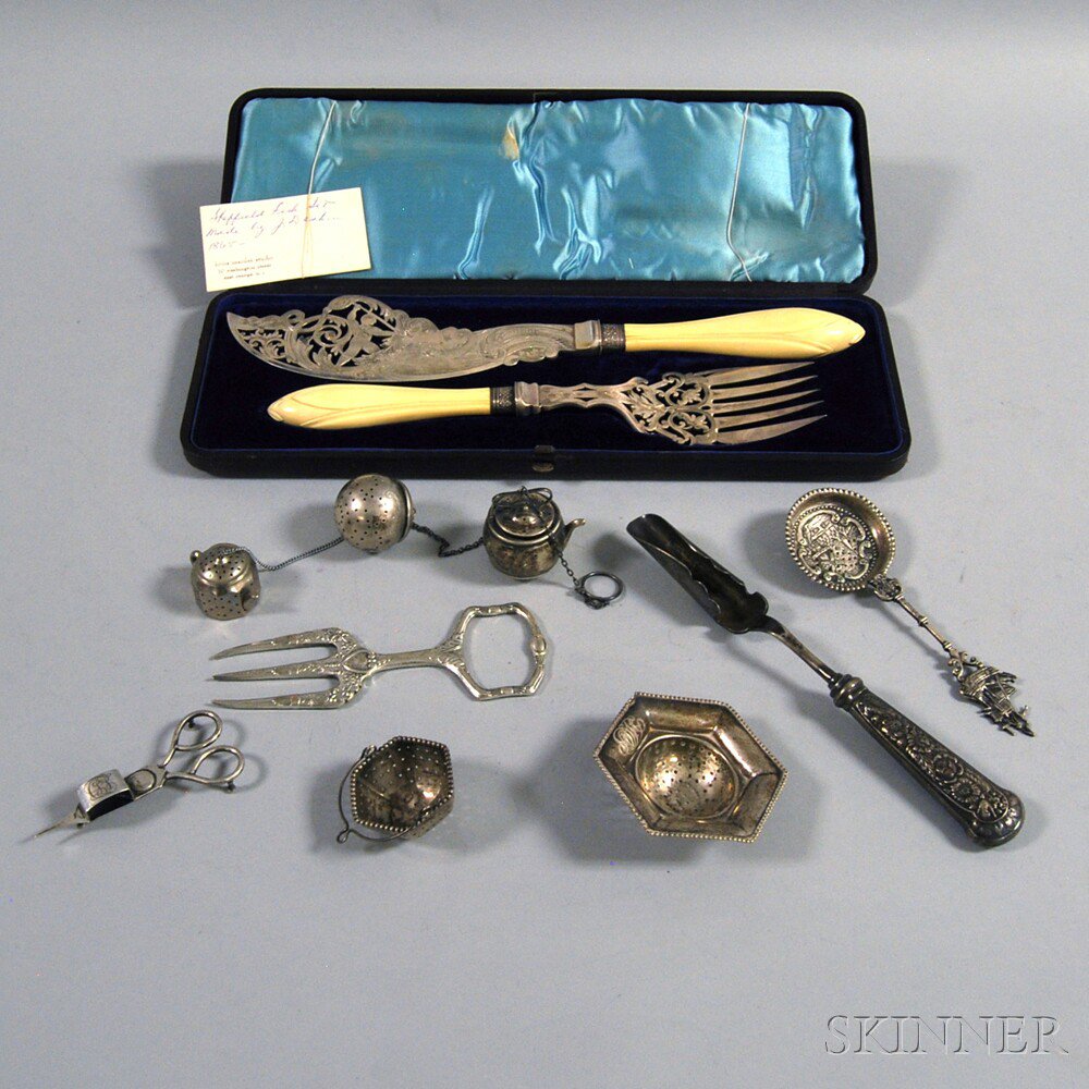 Appraisal: Eleven Pieces of Flatware and Tableware including a James Dixon