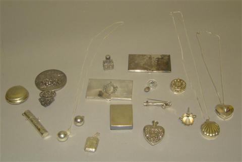 Appraisal: SILVER AND PLATED JEWELRY AND ACCESSORIES Including a Portuguese plated