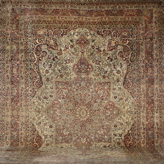 Appraisal: Laver Kerman Rug First Quarter th Century Beige ground with