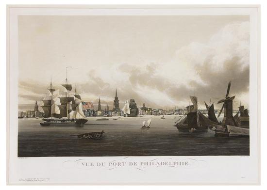 Appraisal: GARNERAY Louis Vue du Port de Philadelphie Paris and New