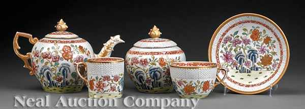 Appraisal: A Rare Early Mason's Ironstone Chinese Garden Pattern Cabaret Tea