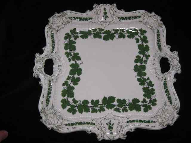 Appraisal: Meissen Porcelain Large Serving Tray green grape vine decor figural