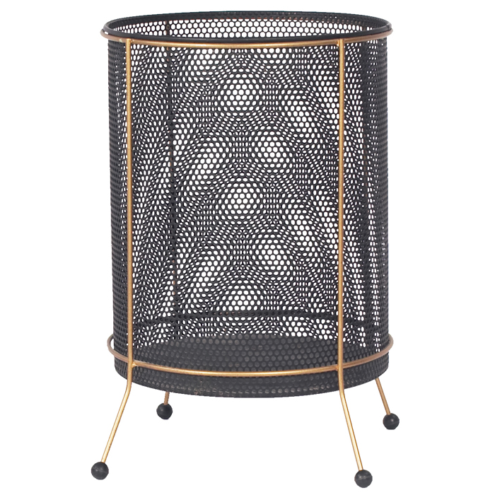 Appraisal: Mathieu Mategot style wastebasket removable perforated steel basket in a