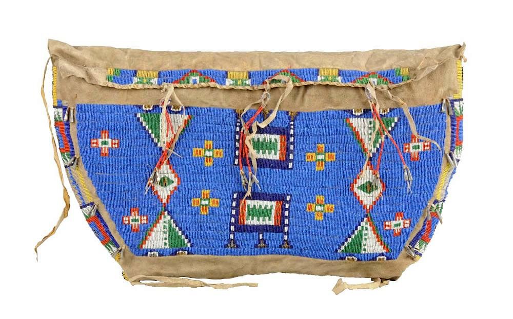 Appraisal: Sioux Beaded Teepee Bag Circa s Sinew is sewn on