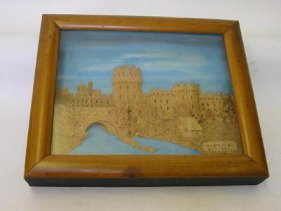 Appraisal: A CORK PICTURE th century depicting Warwick Castle on a