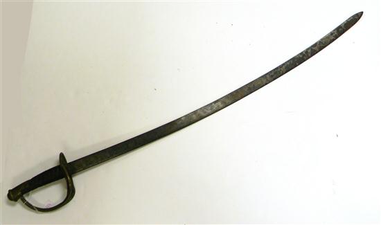 Appraisal: Unmarked cavalry sword brass handle with wrapped leather loss of