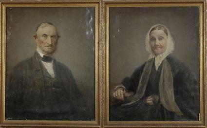 Appraisal: American School th C Pair of Portraits of a Husband