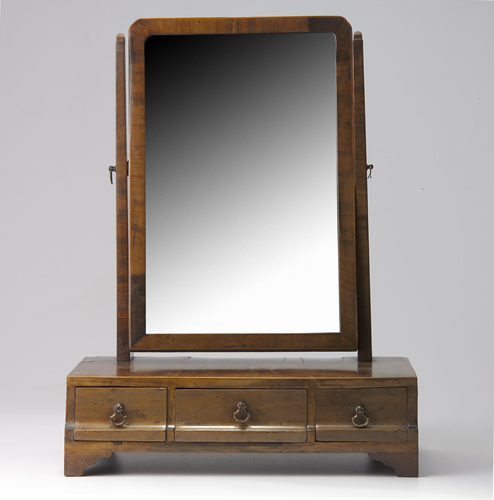 Appraisal: th c English shaving mirror with three drawers