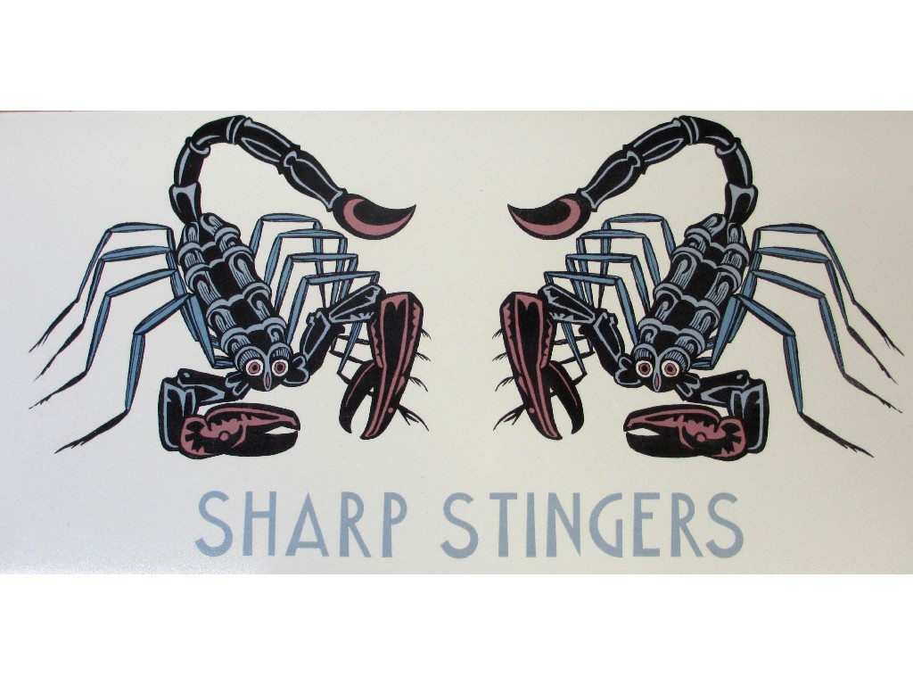 Appraisal: ALASDAIR GRAY b NICHOL WHEATLEY b SHARP STINGERS Porcelain tile