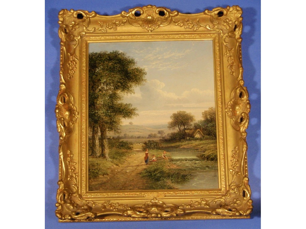 Appraisal: W Williams thC Summer landscape with children by a stream