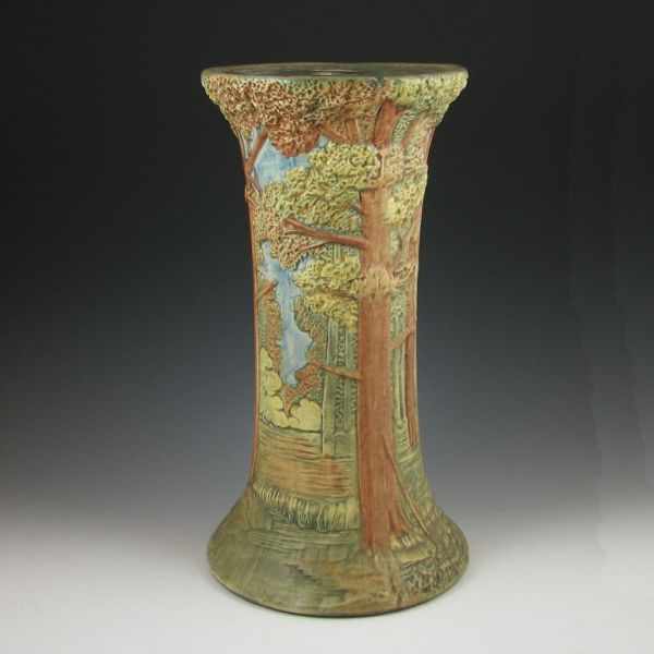 Appraisal: Weller ''Forest'' Pedestal '' tall '' wide Pedestal is green