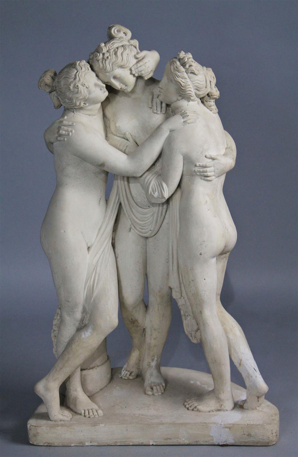 Appraisal: AFTER ANTONIO CANOVAS VINTAGE PLASTER CAST MODEL OF THE THREE