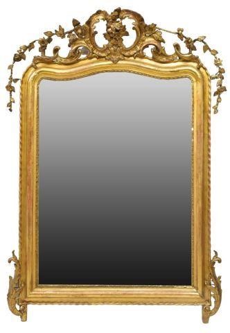 Appraisal: Large Italian Louis XV style parcel gilt wall mirror th