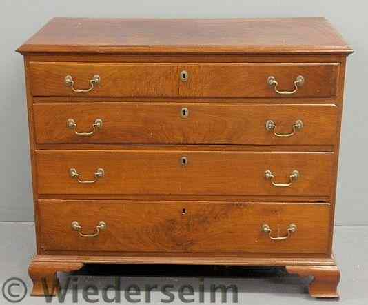 Appraisal: Pennsylvania Chippendale walnut chest of drawers c with a rectangular