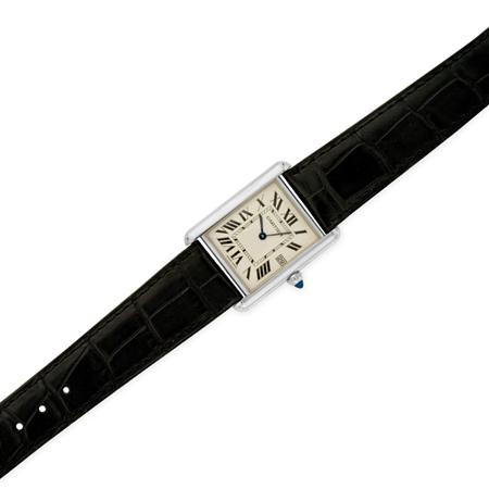 Appraisal: Gentleman's White Gold Tank Wristwatch Cartier Estimate -