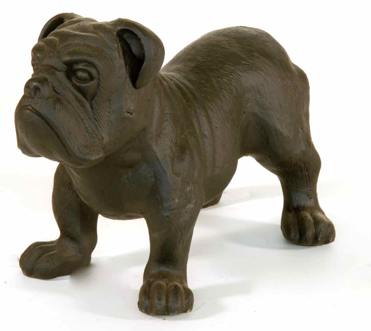 Appraisal: LIFE-SIZE CAST IRON BULLDOG In black paint Modeled after the