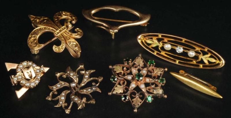 Appraisal: Lot of Antique Jewelry K Gold Pins Description Weighs pennyweights