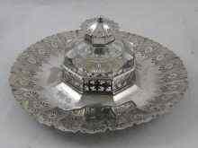 Appraisal: An unusual Elkington silver plate inkstand being a pagoda lidded