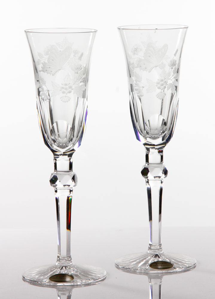 Appraisal: - Varga Crystal Champagne Stemware Varga fluted champagne stemware crystal