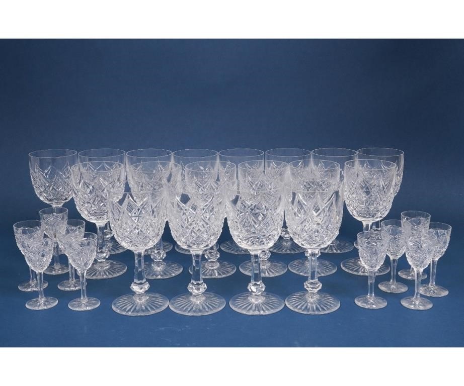 Appraisal: Eighteen heavy Baccarat France crystal glass goblets h x dia