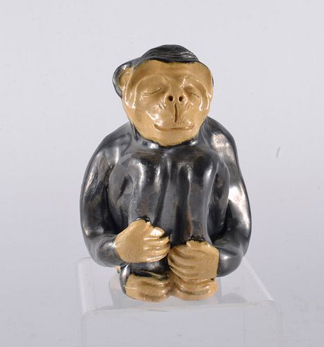 Appraisal: BILLY RAY HUSSEY SEATED MONKEYearly piece singed BH with no