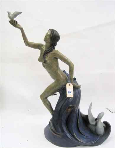 Appraisal: RIP CASWELL TROUTDALE OREGON ORIGINAL FIGURAL BRONZE SCULPTURE ''Mother Nature''