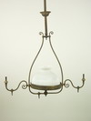 Appraisal: CHANDELIER - Three light ceiling mount gas fixture two arms