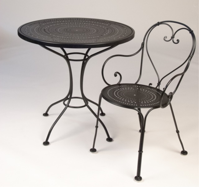 Appraisal: Metal Patio Table and Chair H x Diameter