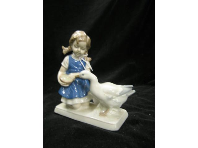 Appraisal: German Porcelain Figurine Goose Girl