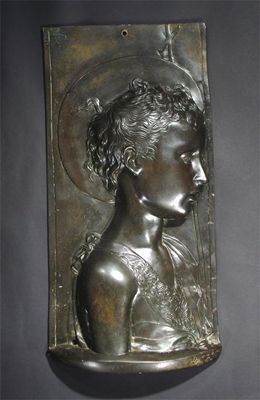 Appraisal: St John The Baptist' a patinated bronze plaque after the