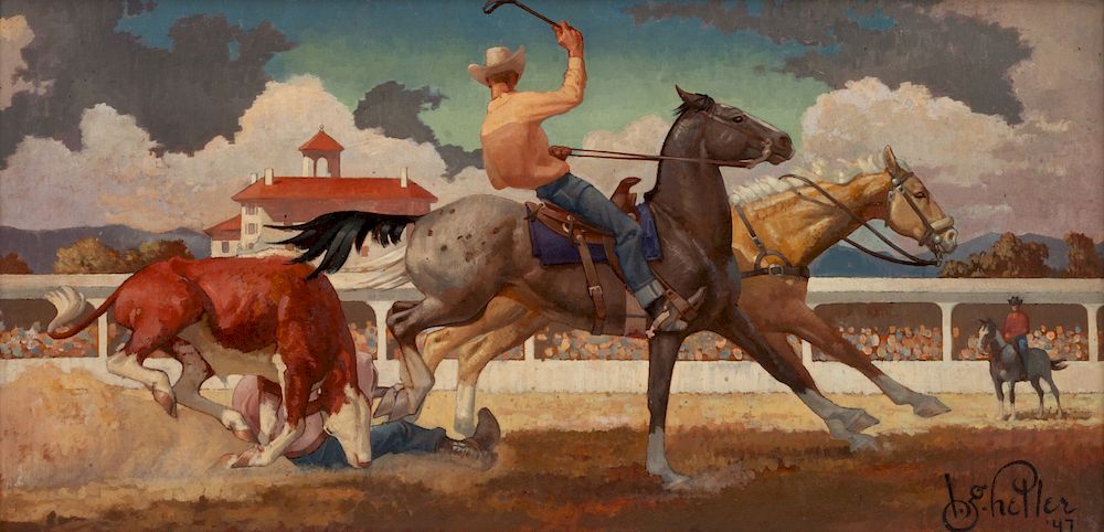 Appraisal: Larry Heller American th Century Rodeo at the Broadmoor Larry