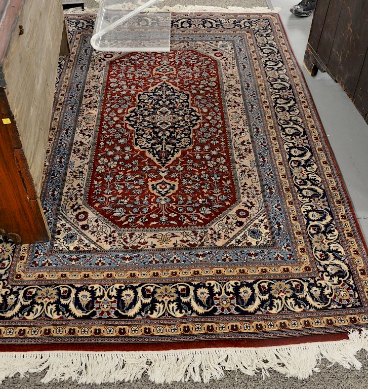 Appraisal: Oriental throw rug ' '' x ' Oriental throw rug